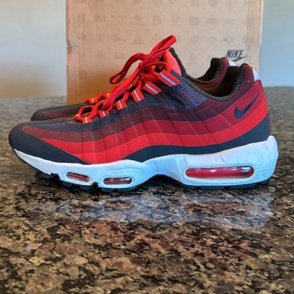 Nike Air Max 95 Red and Gray Sneakers - Main Image
